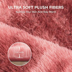 Litanika 6x9 Fluffy Shag Faux Fur Area Rug for Living Room Bedroom, Tie-Dyed Dark Red High Pile Soft Plush Shaggy Furry Bedside Playroom Dorm Carpet, Non-Slip, Non-Shedding Modern Indoor Floor Rug