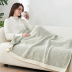 Amélie Home Knit Throw Blanket, Soft Chenille Cozy Breathable Pineapple Chunky Decorative Blanket for Couch, Bed & Sofa, French-Inspired Lightweight Warm Gift for Women, Sage Green, 50"x60"