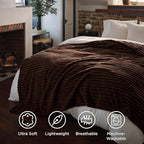 Bedsure GentleSoft Dark Chocolate Queen Blanket for Couch - Cozy Soft Blankets for Women, Cute Small Throws for Girls, 90x90 Inches