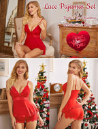 Avidlove Womens Sweetness Cami Set Lace Camisole Lingerie Nightwear Sexy Pajamas Lounge Sets
