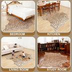 Leopard Rug, Cheetah Print Area Rug 4.6x5.2 Feet Faux Animal Print Skin Carpet for Living Room Bedroom Home Decor