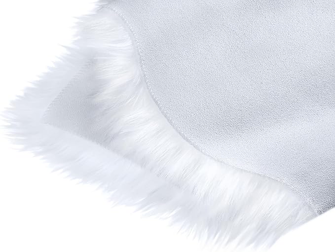 STP GOODS Faux Sheepskin Fur Rug, Fluffy Sheepskin Bedside Rugs, Bedside Rugs (White Rug (60 х 130 cm))