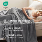Bedsure Fleece Blanket Twin Blanket Grey - 300GSM Soft Lightweight Plush Cozy Twin XL Blankets for Bed, Sofa, Couch, Travel, Camping, 66 inch X 90 inch