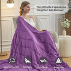 Purple Weighted Blanket for Adults 12lbs, 60"x80", Queen Size Cooling Heavy Throw Blanket for 110-130lbs, Microfiber Soft Thick Big Blankets Weighted Comforter Gifts for Sleeping