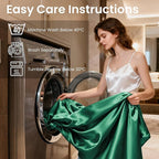 Love's cabin Twin Satin Sheet Set - 3 Piece Dark Green Silky Bed Sheets with Deep Pockets, Luxury Silk Feel Satin Twin Size Sheet Set Bedding Set (1 Flat Sheet,1 Fitted Sheet,1 Pillow case)