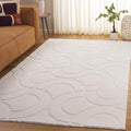SAFAVIEH Washable Rug Faux Rabbit Fur Shag Collection - 4' x 6', Ivory, Slip Resistant & Easy Cleaning, Ideal for Living Room, Bedroom, Nursery, Boys & Girls Kids Playroom, Dining Space (FRF872A)