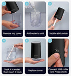 GENIANI Portable Small Cool Mist Humidifier – USB Powered (Not Rechargeable), Compact Desktop Humidifier for Plants, Office, Baby Room – Auto Shut Off & Night Light – Black, 0.25L