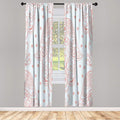 Lunarable Hamsa Window Curtains, Egyptian Boho Hand Shape Pattern Eye Design Bridal Night Inspired Art, Lightweight Decorative 2-Panel Set & Rod Pocket, Pair of - 28" x 84", Pale Pink