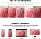 NEWCOSPLAY Super Soft Queen Blanket Coral Pink Premium Silky Flannel Fleece 3D Checkered Lightweight Bed Blanket All Season Use (Coral Pink Checkered, Queen(90"x90"))