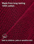 YnM Chunky Cotton Knit Throw Blanket, Cable Knit Throws for Bed Couch Sofa, Comfy & Relaxing, Decorative Piece for Farmhouse Modern Boho Rustic Scandinavian Chic Vibe, Red 60x80 Inches