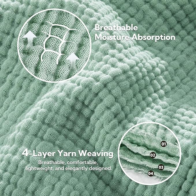 SOULFUL Muslin Throw Blanket with Tassels - Soft King Size Cotton Throw Blanket for Couch or Bed, Lightweight and Breathable Gauze for All Seasons, LightChampagne, 108" x 90"
