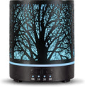 Essential Oil Diffuser Aromatherapy Diffuser -300ml Metal Electric Ultrasonic Oil Diffuser for Large Room with Auto Shut-Off Protection, 4 Timer Setting &7 Colors Night Light for Home (Tree-300ML)