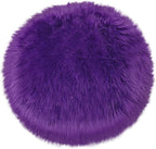 Faux Sheepskin Round Fluffy Rug Small 2ft Furry Purple Fur Circle Rugs for Bedroom Living Room Dorm Room Floor Decor Chair Seat Covers Soft Plush Throw Rugs Circular Washable