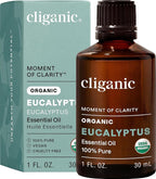 Cliganic Organic Eucalyptus Essential Oil, 100% Pure | Natural Aromatherapy Oil for Diffuser Steam Distilled | Non-GMO Verified
