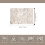 3x4 Washable Entryway Area Rug – Non-Slip Modern Abstract Small Area Rug for Kitchen, Bedroom, Bathroom – Soft Low-Pile Thin Indoor Door Mat (Beige Grey,3x4)