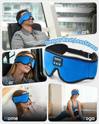 Sleep Mask with Bluetooth 5.4 Headphones, Wireless Music Sleep Eye Mask for Side Sleepers, 3D Contoured Comfort & Built-in HD Stereo Earphones, Blackout for Travel (Bright Blue)