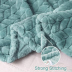 Exclusivo Mezcla Fleece Throw Blanket for Couch and Bed, 50x70 Inches Soft Cozy Jacquard Flannel Blankets, Lightweight Fuzzy Plush Warm Throws for Women, Celadon