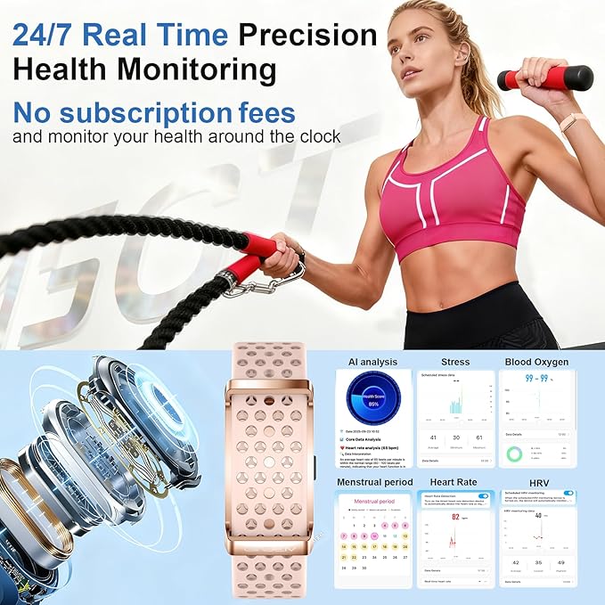Smart Bracelet, Health Activity Fitness Trackers with Heart Rate Sleep Monitor, 24/7 Blood Oxygen/Calorie/Stress/Step Tracker, Health Fitness Bands, 170+ Sports Modes Smart band with Free APP, 2 Bands