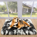Noahas Door Mat Indoor Entrance,2x3 Shaggy Small Tie-Dyed Black and White Area Rugs for Entryway,Non-Slip Fluffy Entry Bedroom Rug,Soft Plush Bedside Throw Kids Carpet
