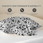 Silk Like Pillowcase for Hair and Skin Black Paw Prints and Bones 1 Pack Satin Pillowcase with Hidden Zipper Soft Breathable Smooth Cooling Pillow Cover King Size for Bedroom Sofa 20”x36”
