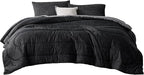 Bedsure Full Comforter Set - Cooling and Warm Bed Set, Charcoal Black Reversible Bedding for All Season, 3 Pieces, 1 Full Size Comforter (82"x88") and 2 Pillow Cases (20"x26")
