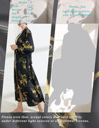 Aensso Long Soft Lightweight Silky Kimonos Robes for Women, Luxury Japanese Floral Womens Kimono Robe