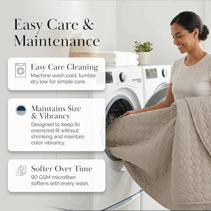 Southshore Fine Living, Inc. Oversized Bedding Quilt, Lightweight Bedding, Twin XL Bedspreads for Adult, Soft Coverlet 2-Piece Set with One Matching Pillow Sham, All Season Twin/XL Quilts, Sandy Taupe