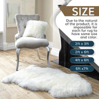 WaySoft New Zealand Sheepskin Area Rug – Genuine Fluffy Wool, Multiple Sizes, Bedroom or Living Room Decor(4ft x 6ft,Ivory)