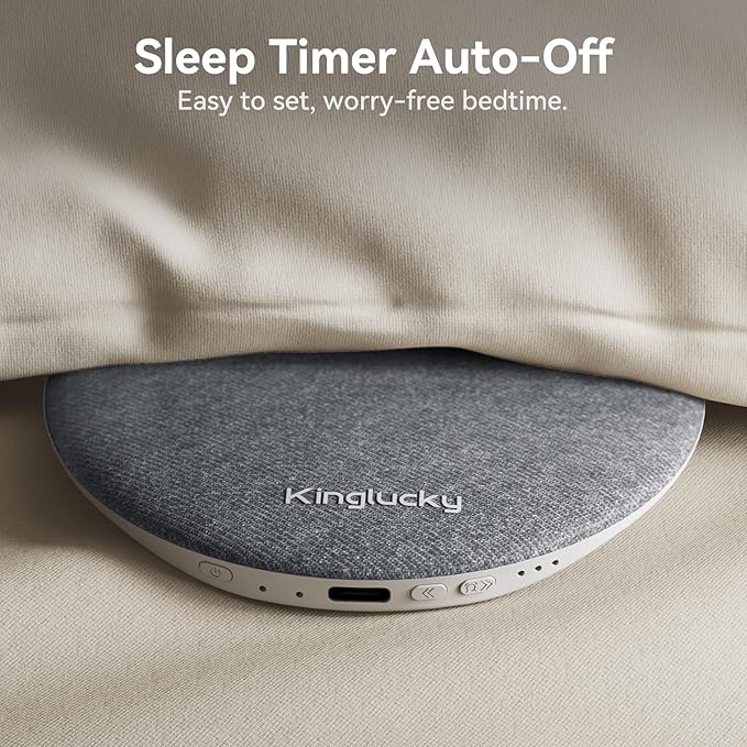 Kinglucky Pillow Speaker for Sleeping, Bluetooth Speaker Under Pillow with Built-in Pink Noise White Noise Sound Machine for Sleeping, White Noise Sound Machine with Sleep Pink Noise Music Grey