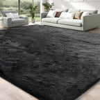 9x12 Extra Large Ultra-Soft Black Shag Area Rug for Living Room, Bedroom and Dining Room – Fluffy, Durable, Non-Slip Carpet for Nursery, Playroom and Home Office, Modern Plush Home Décor