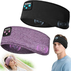 Perytong 2-Pack Sleeping Headphones, Headband Headphones with Ultra-Thin HD Stereo Speaker, Bluetooth Headband for Sports, Workouts, Insomnia, Yoga, Air Travel, Meditation