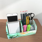 QIELIZI PU Leather Supply Organizer,Remote Control Holder Multifunctional Office Stationery Storage Box Organizer,Pencil Holders Organizers Table Top Desktop Desk Accessories(1-Splash Ink)