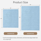 Knitted Throw Blanket 50"X60", Light Blue Knit Throws for Bed, Super Soft Boho Chevron Blankets for Couch Sofa Chair Room Decor, Textured Decorative Farmhouse Cozy Lightweight