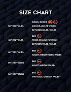 YnM 100% Cotton Weighted Blanket, Handmade Chunky Knitted Throw, No fillers Design, Soft and Breathable, Machine Washable Bed Blanket for Sleep or Home Decor (Navy Blue, 43x50 Inch, 10lbs)
