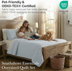 Southshore Fine Living, Inc. Oversized Bedding Quilt, Lightweight Bedding, Twin XL Bedspread, Soft Coverlet 2-Piece Set with One Matching Sham, All Season Twin/XL Quilt Set, Harbor Mist Blue
