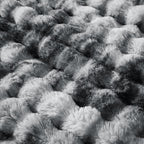 50x60 Inches Ultra-Soft Fuzzy Faux Fur Plush Throw Blanket - Thick, Warm Sherpa for Couch, Sofa, Bedroom, Camping - Decorative Blanket for Cozy Warmth, Bubble Light Grey Tie Dye