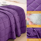 Wemore Minky Dot Weighted Blanket for Adults King Size 20 lbs, Soft Cozy Heavy Blanket for Bed and Couch, Breathable Blanket for All-Season with Glass Beads, Purple 80 x 87 inches