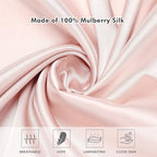 2 Pack Satin Pillowcase with Latent Zipper, Adjustable Satin Eye Mask for Sleeping and Satin Volume Scrunchie for Hair and Skin, Standard Size (Light Pink,Classic Style)