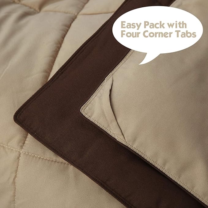 HIG 3pc Down Alternative Comforter Set - All Season Reversible Comforter with Two Shams - Quilted Duvet Insert with Corner Tabs - Box Stitched - Super Soft, Fluffy (King/Cal King, Chocolate)
