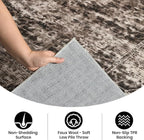 Washable Area Rug 4x6 – Soft Vintage Brown Distressed Carpet for Bedroom, Living Room, Entryway, Kitchen, or Office – Low Pile Indoor Mat for Home Decor