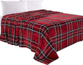 Elegant Comfort Luxury Velvety Feel Blanket, All-Season Lightweight Blanket, Ultra Plush, Soft, Cozy-Fuzzy Flannel Fleece for Couch, Sofa, Bed, Travel, Plaid Design, King/California King, Burgundy