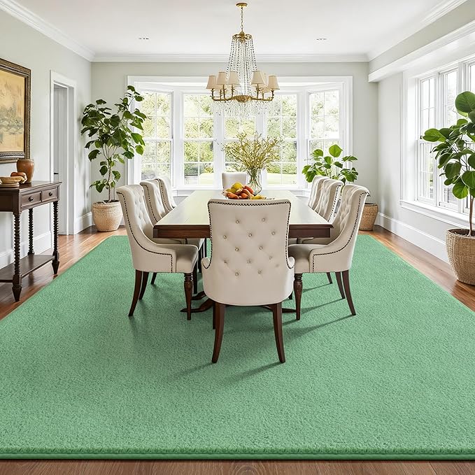Keeko 4x6 Sage Green Area Rugs for Bedroom, Soft Modern Living Room Rug Indoor Non Slip Low Pile Washable Rug Fluffy Fuzzy Memory Foam Carpets Throw Rugs for Kids Nursery Classroom Dorm Room Decor