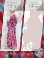 Aensso Long Soft Lightweight Silky Kimonos Robes for Women, Luxury Japanese Floral Womens Kimono Robe