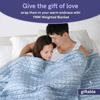 YnM Cooling Weighted Blanket for Adults, 50lbs Heavy Bed Throw Comforter with 100% PE Fabric, Ideal for Hot Sleepers or Summer Days(88x104 Inches for Queen/King Bed, 50 Pounds, Blue)