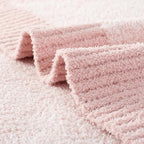 Carriediosa Heather Throw Blanket 60" X 80" Twin, 400GSM Ultra Soft Microfiber Fuzzy Fluffy Reversible Knitted Blankets Cozy Plush Lightweight and Warm Fall Throws for Couch, Bed, Sofa, Dusty Pink