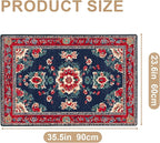 Area Rug 2x3 ft Entry Rug Washable Boho Rugs Non Slip Low Pile Floral Door Mat Small Carpet for Bedroom, Bedside, Kids Room,Dining Room