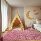 ONASAR Blush Rugs for Living Room Bedroom, Fluffy 5x8 Bedside Area Rug, Soft Plush Shaggy Indoor Floor Carpet for Nursery Kids Girls Boys Teen Dorm Home Office Decor Aesthetic