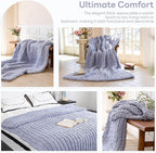 Chunky Knit Blanket - Luxury Soft Cozy 60 * 80 Throw Blanket,100% Woven Blanket Rope Knot Throw Blanket for Couch, Sofa, Home Decor, Gift - Machine Washable (Grey, 60 * 80)