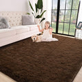 Jelymark Super Soft Shaggy Rug for Bedroom, 4x5.9 Feet Fluffy Carpet for Living Room, Fuzzy Indoor Plush Area Rug for Home Decor, Furry Floor Rugs for Dorm, Kids Nursery Rug for Girls, Brown