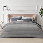 Bedsure King Comforter Set - Cooling and Warm Bed Set, Dark Grey Reversible Bedding for All Season, 3 Pieces, 1 King Size Comforter (102"x90") and 2 Pillow Cases (20"x36")